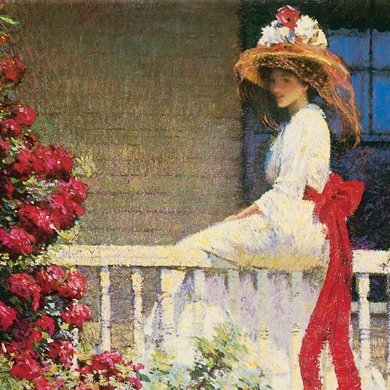 The Crimson Rambler, 1908, reproduction d'art sur toile encadrée, H 32,5 po x l 36,5 po x P 1,875 po