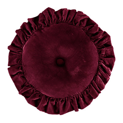 Coussin décoratif rond en velours de soie Stella