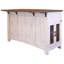 Ensemble d'îlot de cuisine en bois massif avec portes de grange coulissantes York-1523808448