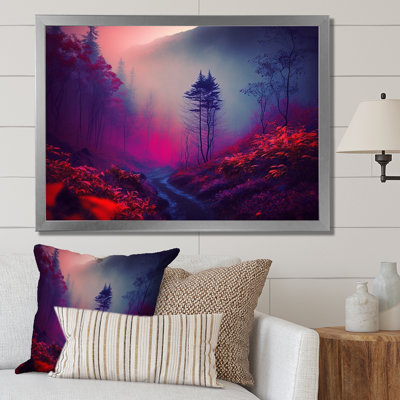 " Sunset Shining Misty Trees Autumn Forest "