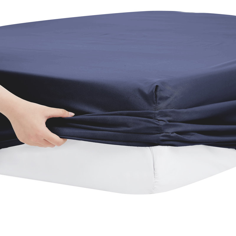 Modern Threads 6-Piece Bed Sheet Set, Deep Pocket, Ultra Soft Microfiber, Cool & Breathable, Navy