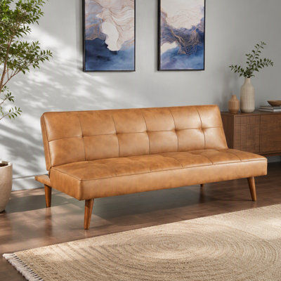 Ralston Saddle Brown Upholstered Convertible Sofa Bed