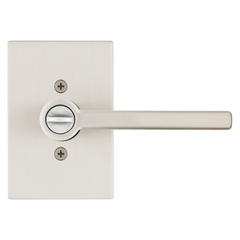 Halifax Keyed Entry Lever featuring SmartKey Security, Satin Nickel