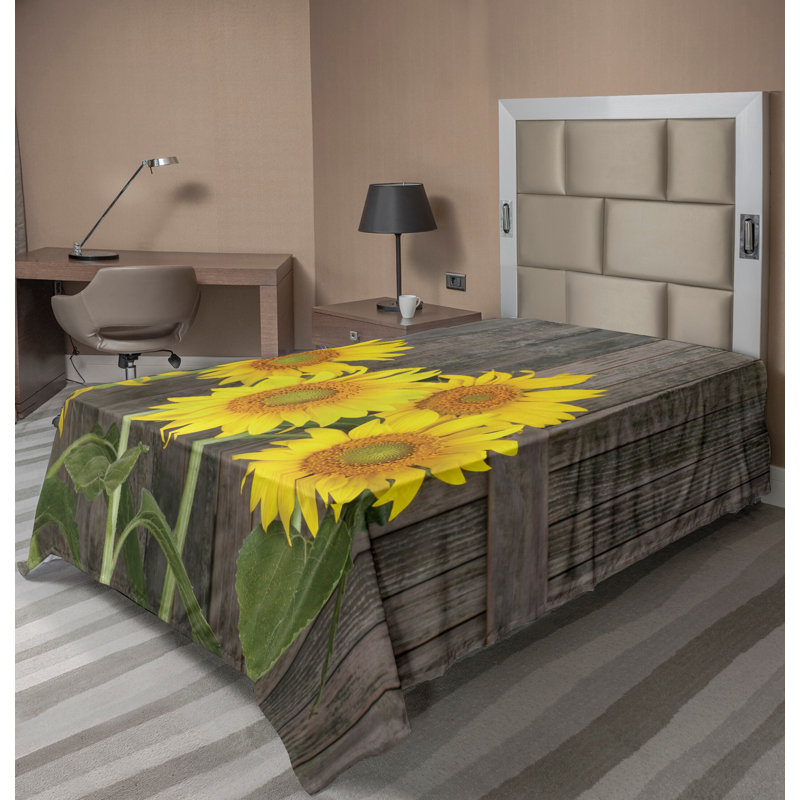 Ambesonne Orient Top Flat Sheet Mosaic Motifs, Twin XL Flat Sheet, Brown/Yellow/Green Floral