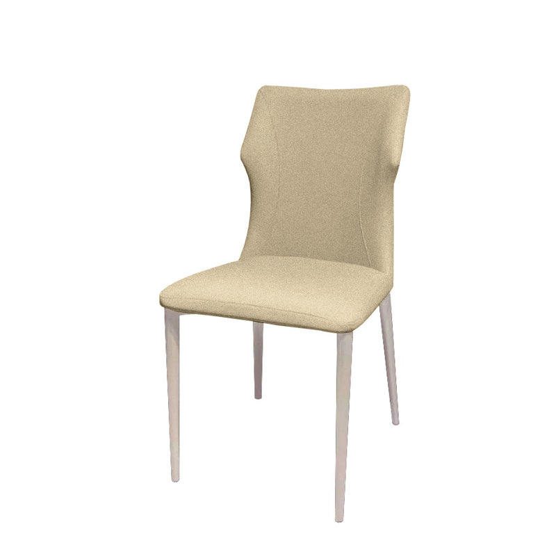 Algol 46cm H Velvet Upholstered Side Chair, Beige, Beige