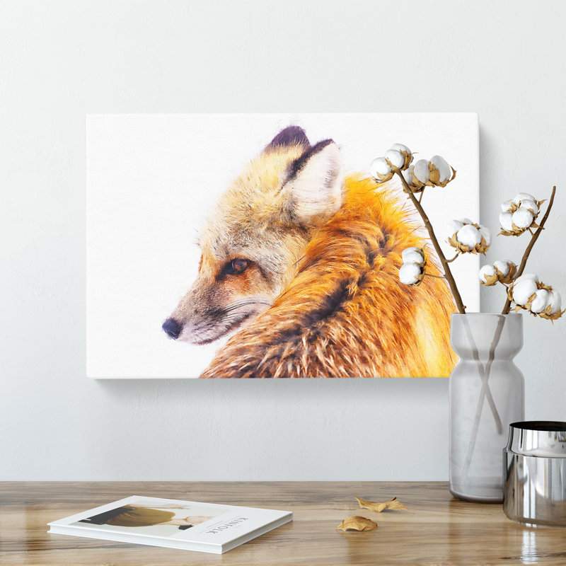 Red Fox In Winter - Wrapped Canvas, 45cm H x 76cm W x 4cm D