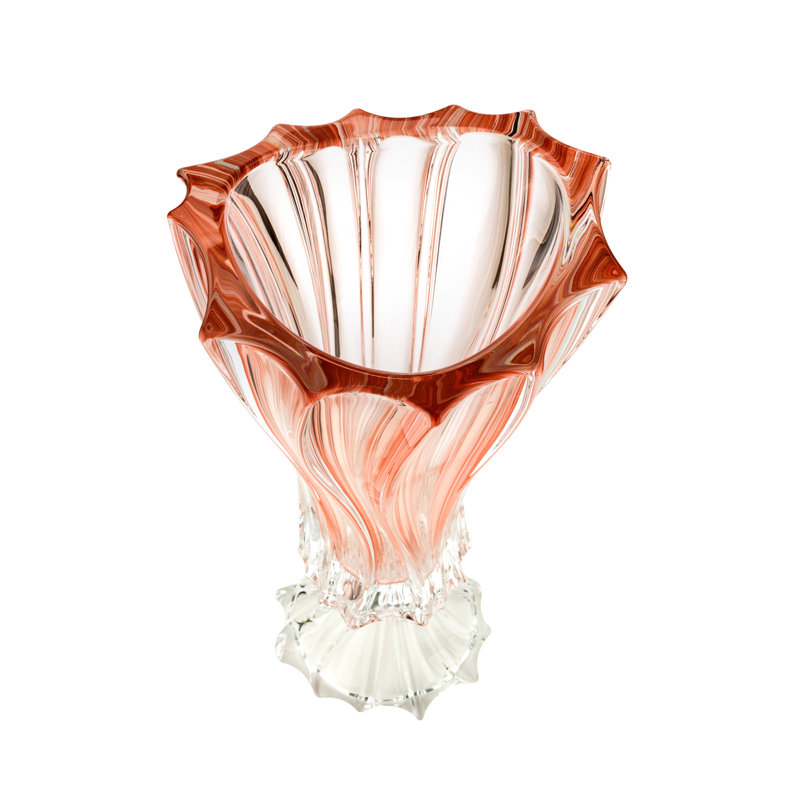 Stallworth Crystal Table Vase, Pink, 15.5" H x 7" W x 7" D