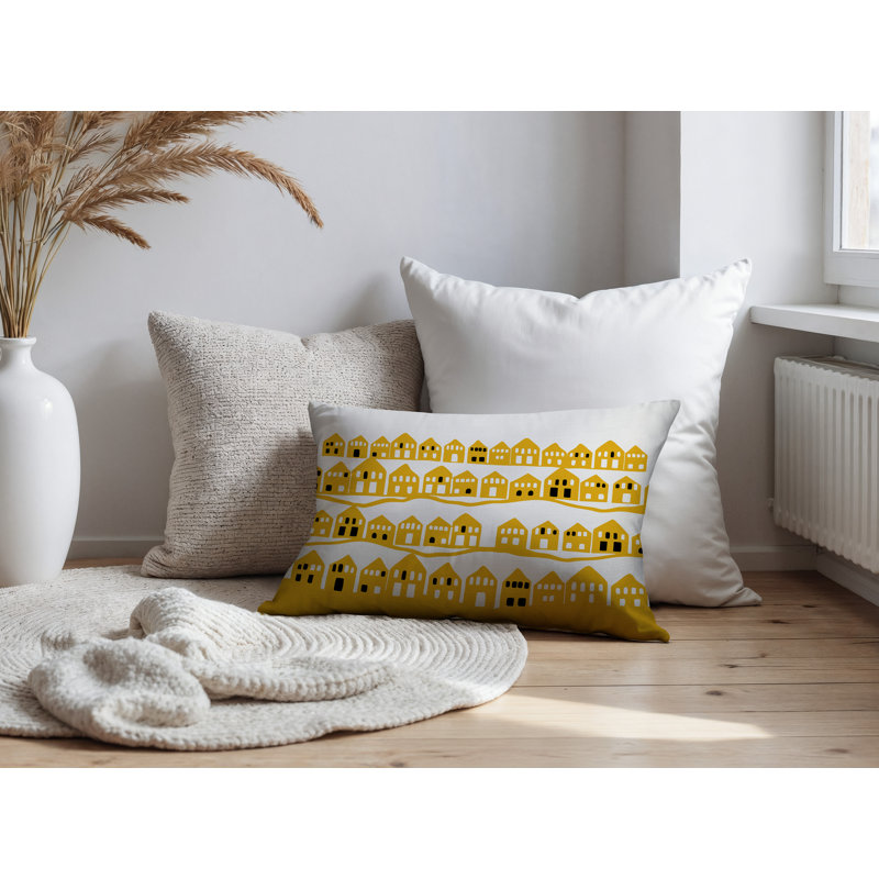 Coussin rectangulaire intérieur / extérieur Amiro, Jaune, Rectangle H 14 po x l 20 po