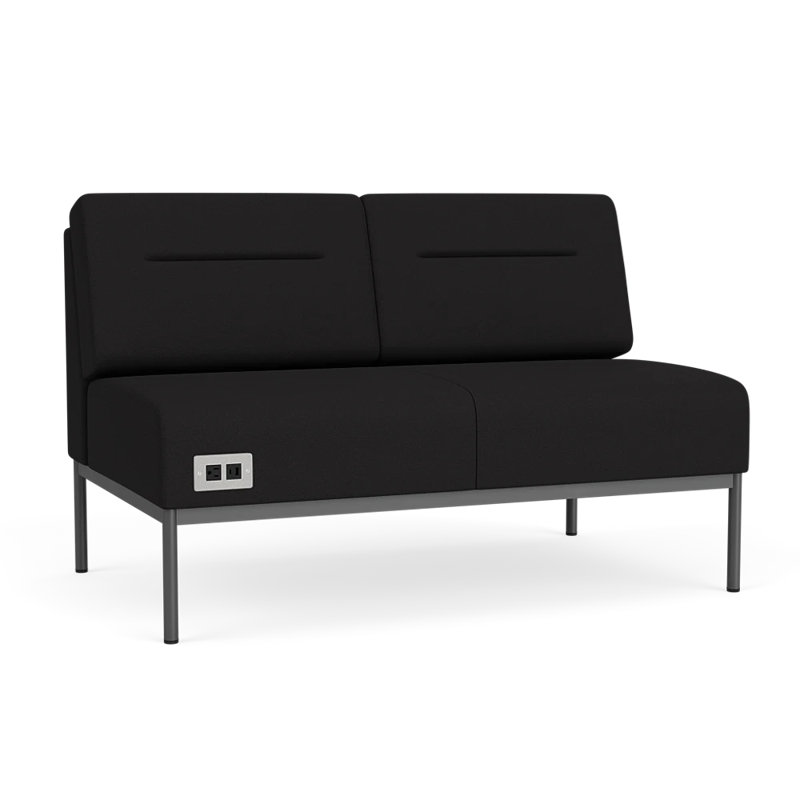 Causeuse Darsey, Gris anthracite, Visite libre noire, Avec alimentation