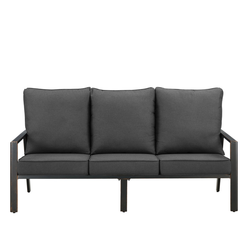 Outdoor 3 - Seat Patio Sofa, Black