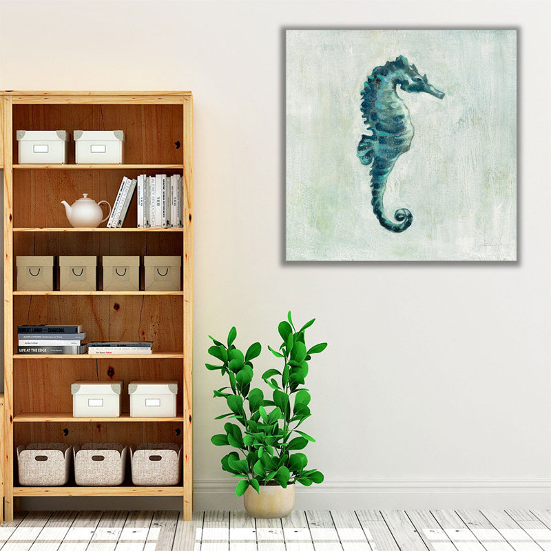 Indigo Sea Life I - reproduction d'art sur toile, H 16 po x l 16 po