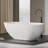 KAKUSIGA 59 Inch Solid Surface Stone Resin Freestanding Soaking Bathtub