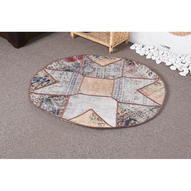 Tapis turcs, petit tapis de 3,4 pi x 3,3 pi, tapis antique bleu, tapis antique, tapis rétro, tapis de cuisine