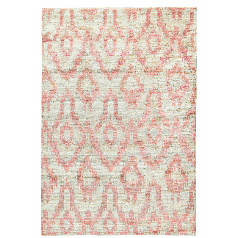 Hand-Knotted High-Quality Rust and Beige Area Rug