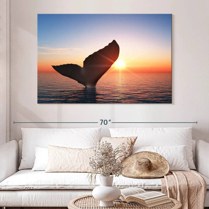 Brampt Whale Tail At Sunset, 34'' H x 51'' W