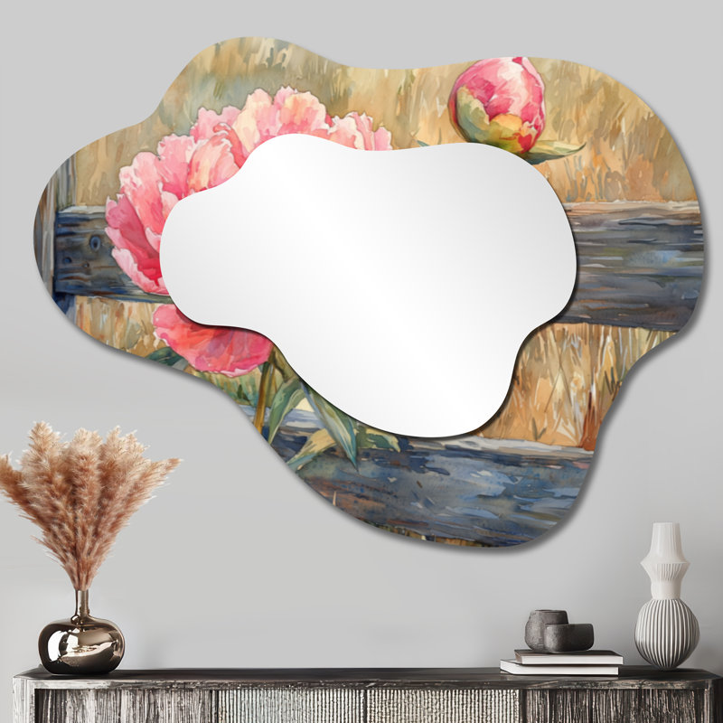 Miroir de coiffeuse traditionnel, imprimé sur métal, 27 po x 35 po