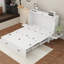 Armoire de rangement convertible en lit double - blanc, conception à 4 portes