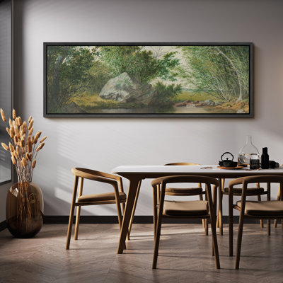 Rustic Countryside " Serene Creek In Forest Vintage Nature Landscape Hanging Painting Extra Large Artwork Pictures "