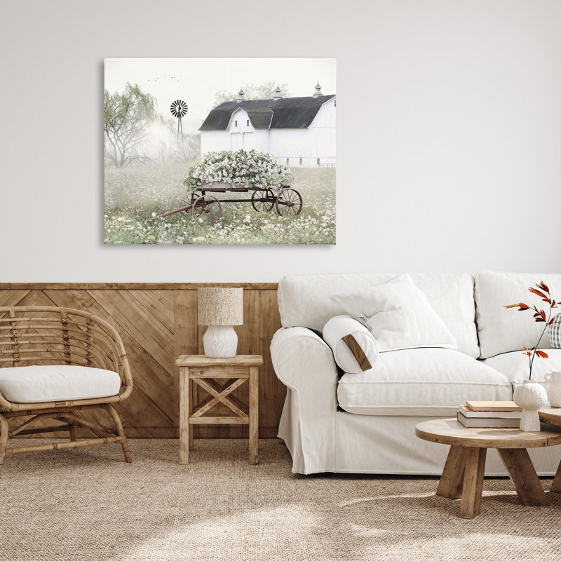 «Endearing Vintage Flower Wagon», impression sur toile, H 36 po x l 48 po