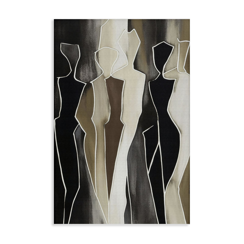 Earthy People Silhouettes Canvas, conception par LSR Creative Studio, H 24 po x l 16 po