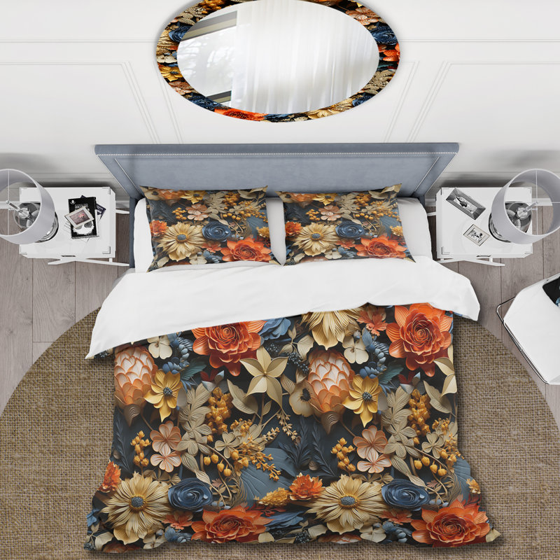 Ensemble de housse de couette Nako, Housse de couette pour grand lit et 2 taies décor