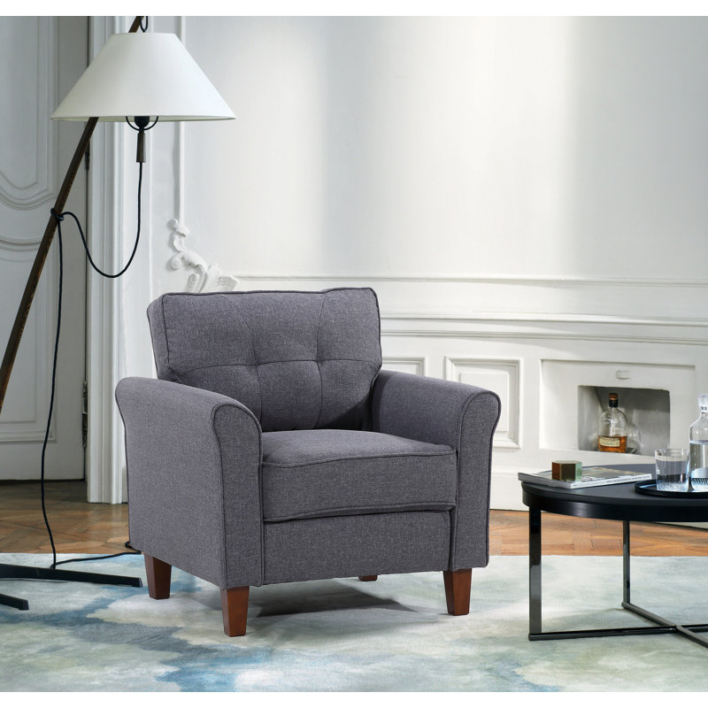 Kouchouk Upholstered Armchair, Dark Gray