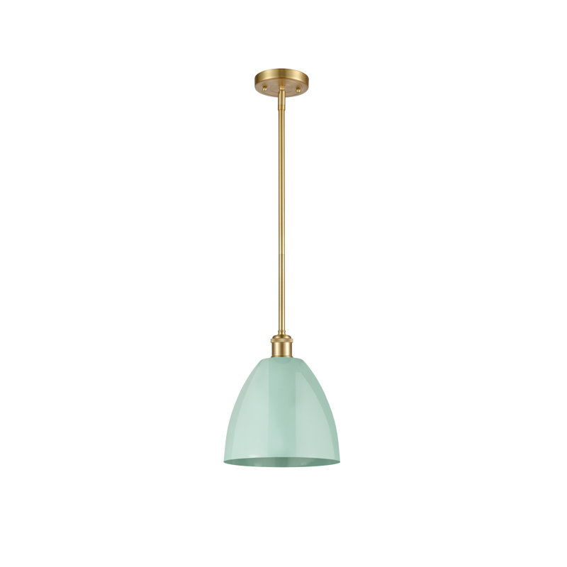 Allysha 1 - Light Single Pendant, Matte Black, Red, 10.88" H x 9" W x 9" D