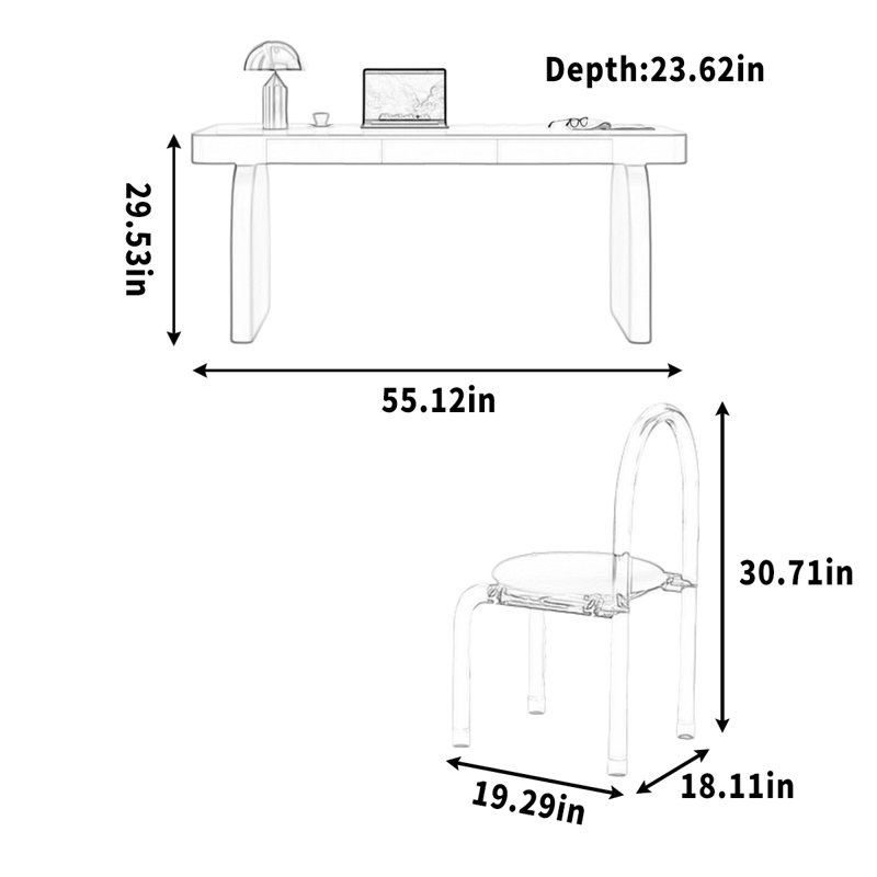 Solid Wood Writing Desk