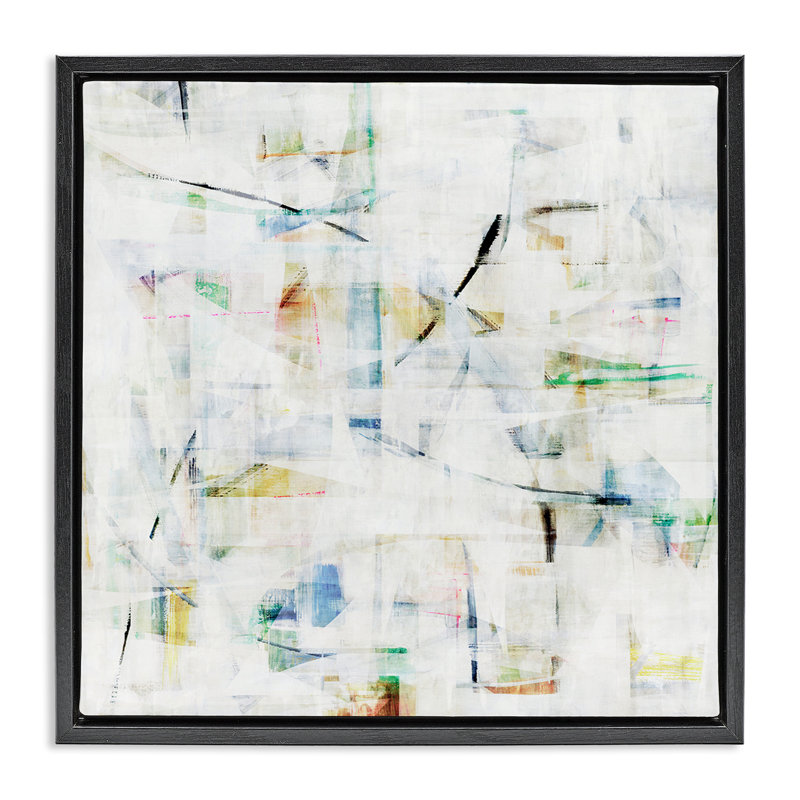 Cadre flottant Layered Vibrant Complexity, design par Hannah Dawson, Cadre flottant noir de jais, H 18 po x l 18 po