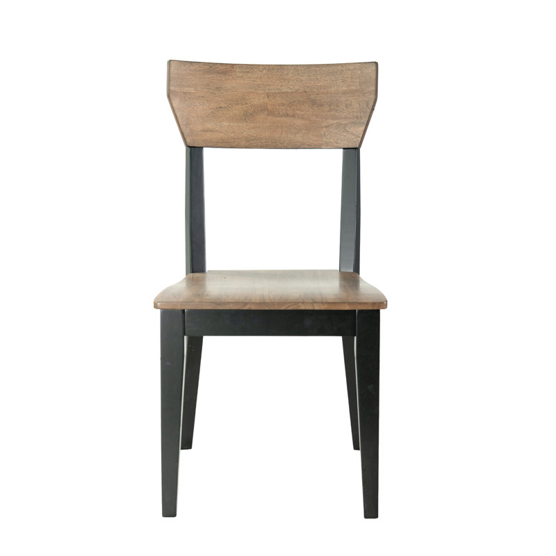 Industrial Dining Chair with Wood Seat