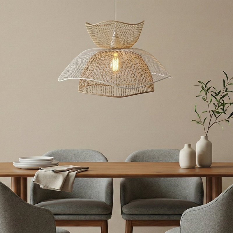 Luminaire suspendu en métal déployé Mallawa