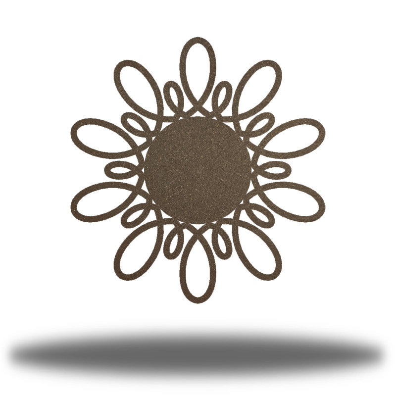 Décoration murale tourbillon de soleil en métal, Rouille, H 36 po x l 36 po x P 0,06 po
