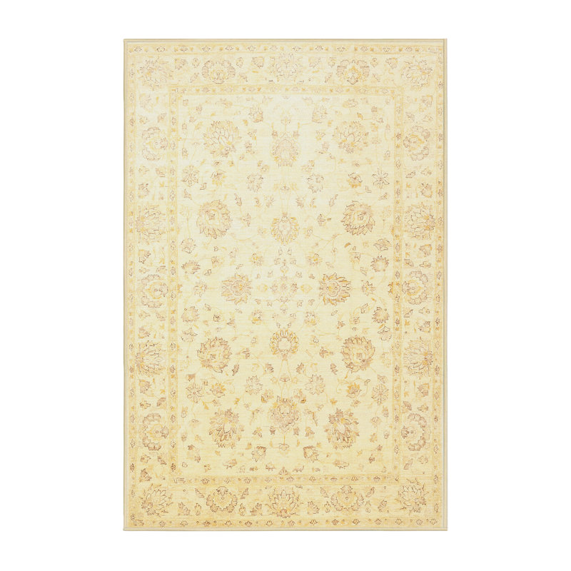Tapis traditionnel beige / jaune clair Mirjam, Rectangle 2 pi x 4 pi
