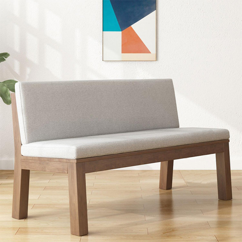 Banc rembourré en coton et lin Patrickson, H 27,56 po x l 62,99 po x P 18,9 po
