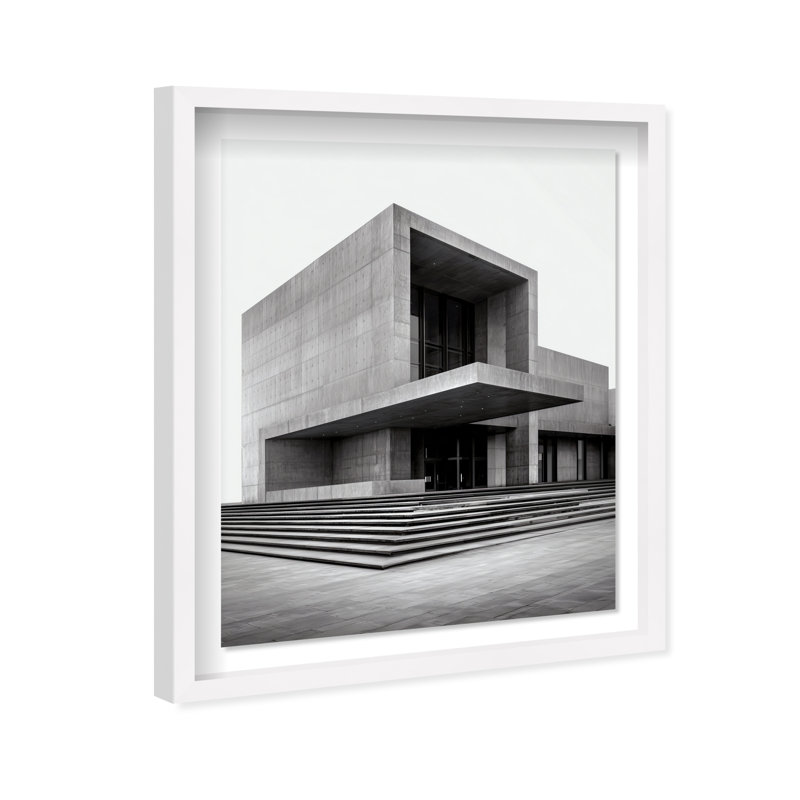 Structural Solitude Shadowbox Architecture Print by Oliver Gal, Black Frame, 16 x 20, 25.5"H x 31.5"W, White Shadowbox