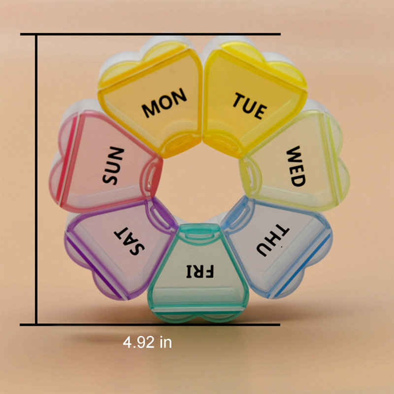 Étui à pilules 7 jours facile à utiliser, Multi-couleur