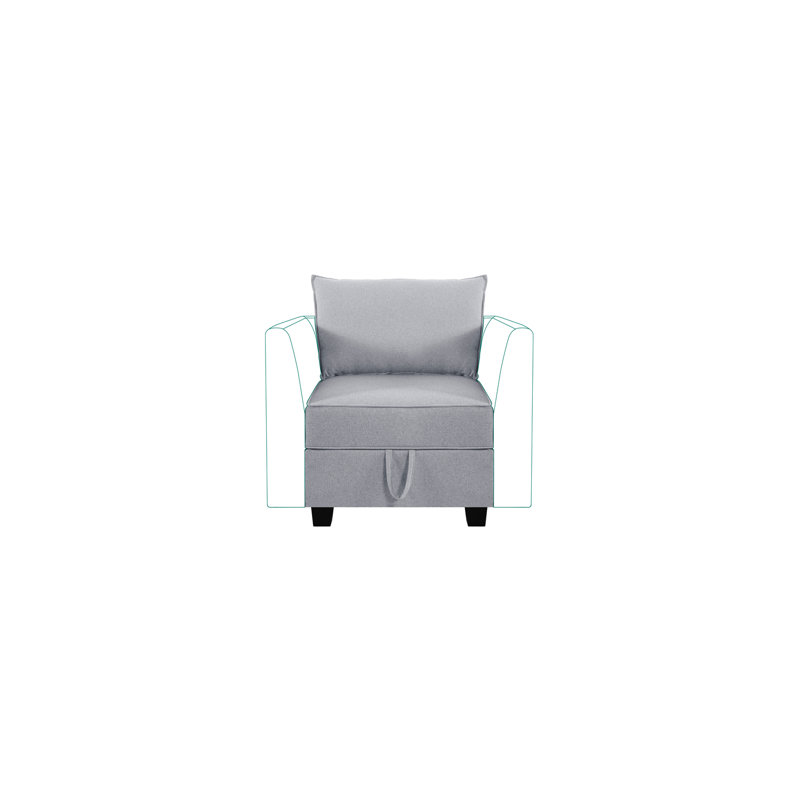 Fauteuil modulaire Rudolpho, Lin gris