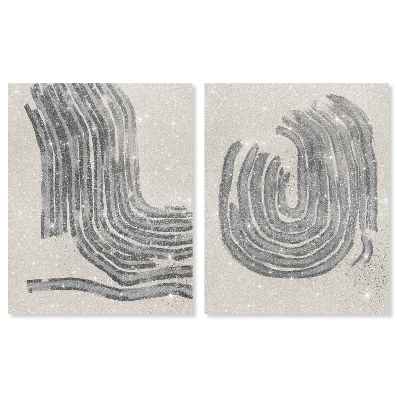 Two Spaces Set Canvas Abstract Print by Oliver Gal, Black Frame, 16 x 20, 30"H x 36"W, Gallery Wrapped