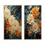 Tourbillon botanique orange sarcelle II - ensemble d'art mural abstrait de 2 art mural moderne pour la décoration intérieure-1784408708-1784408704