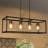 Jorinde 4-Light Modern Farmhouse Rectangle Black Metal  Chandelier with Seeded Glass Shade
