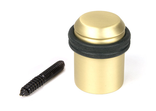 Floor Mounted Satin Brass Door Stop