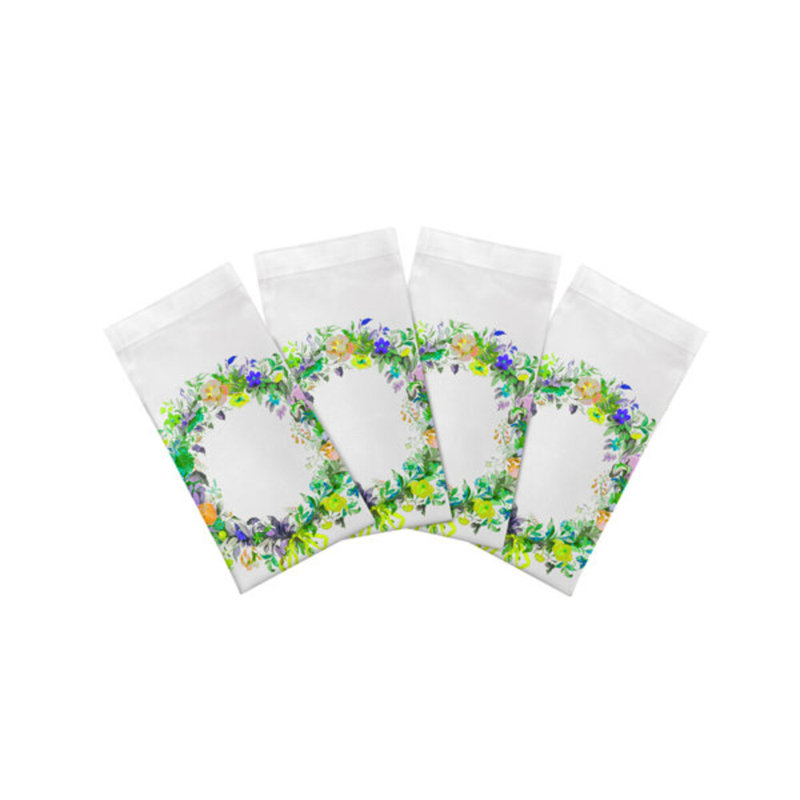 Cotton Blend Square Napkins, Green