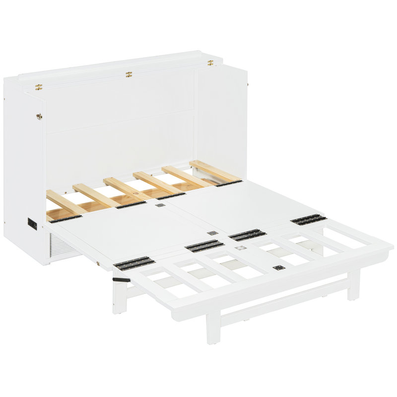 Lit double avec fonction - Élégant, compact, pour tout emplacement, grand tiroir de rangement, chambres d'amis pratiques et pliables