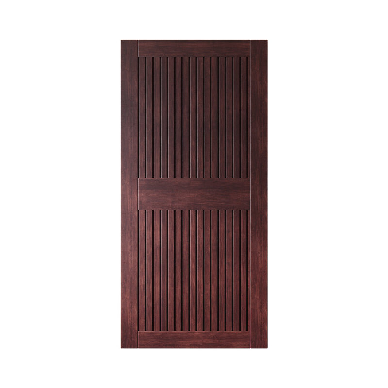 Porte de grange en bois de pin à finition verticale en acajou rouge Homacer à rayures verticales Homacer (usage intérieur seulement)