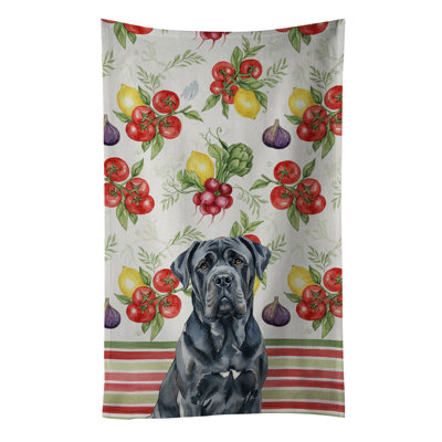 Black Neapolitan Mastiff Vegetables Kitchen Towel