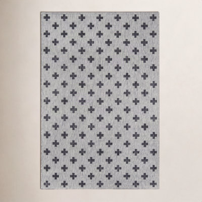 Umbria Striped Geometric Outdoor Rug