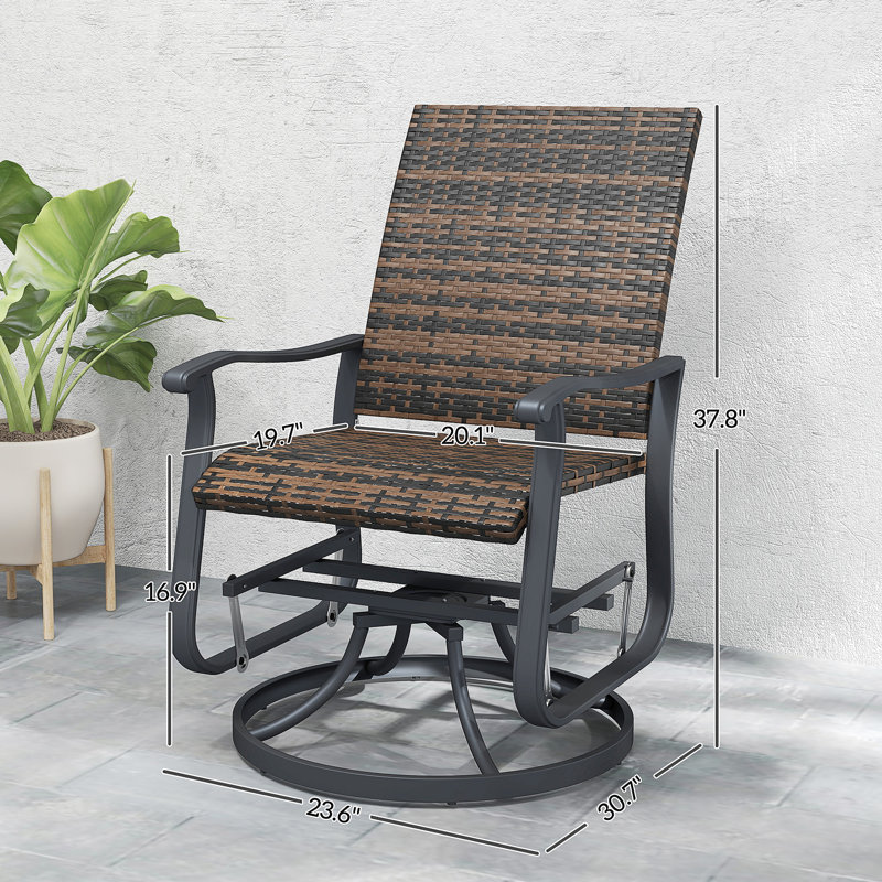 Chaise d'extérieur (seulement avec chaise de patio), Coussin brun / cadre noir