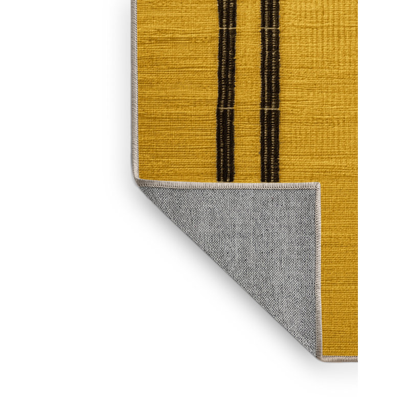 Tapis brun treillis lavable à la machine, Carré 3 pi