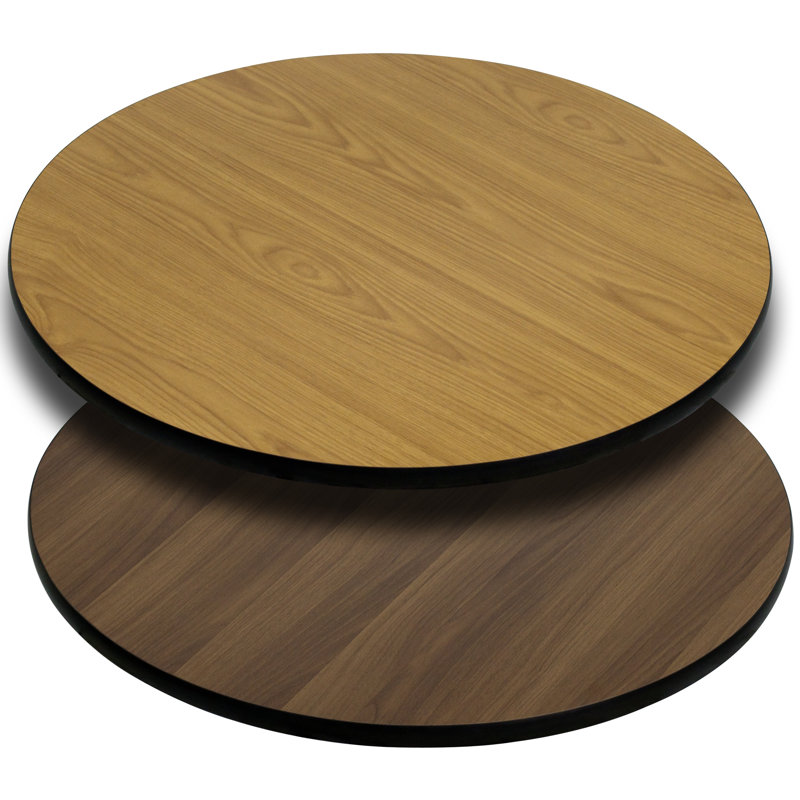 Plateau de table rond en stratifié Glenbrook, Diamètre de la table ronde : 24 po, Naturel ou noyer, Ensemble de 20
