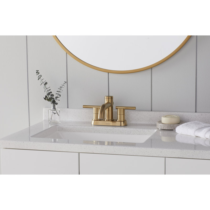 Parma Centerset Bathroom Faucet with Drain Assembly, Brushed Bronze